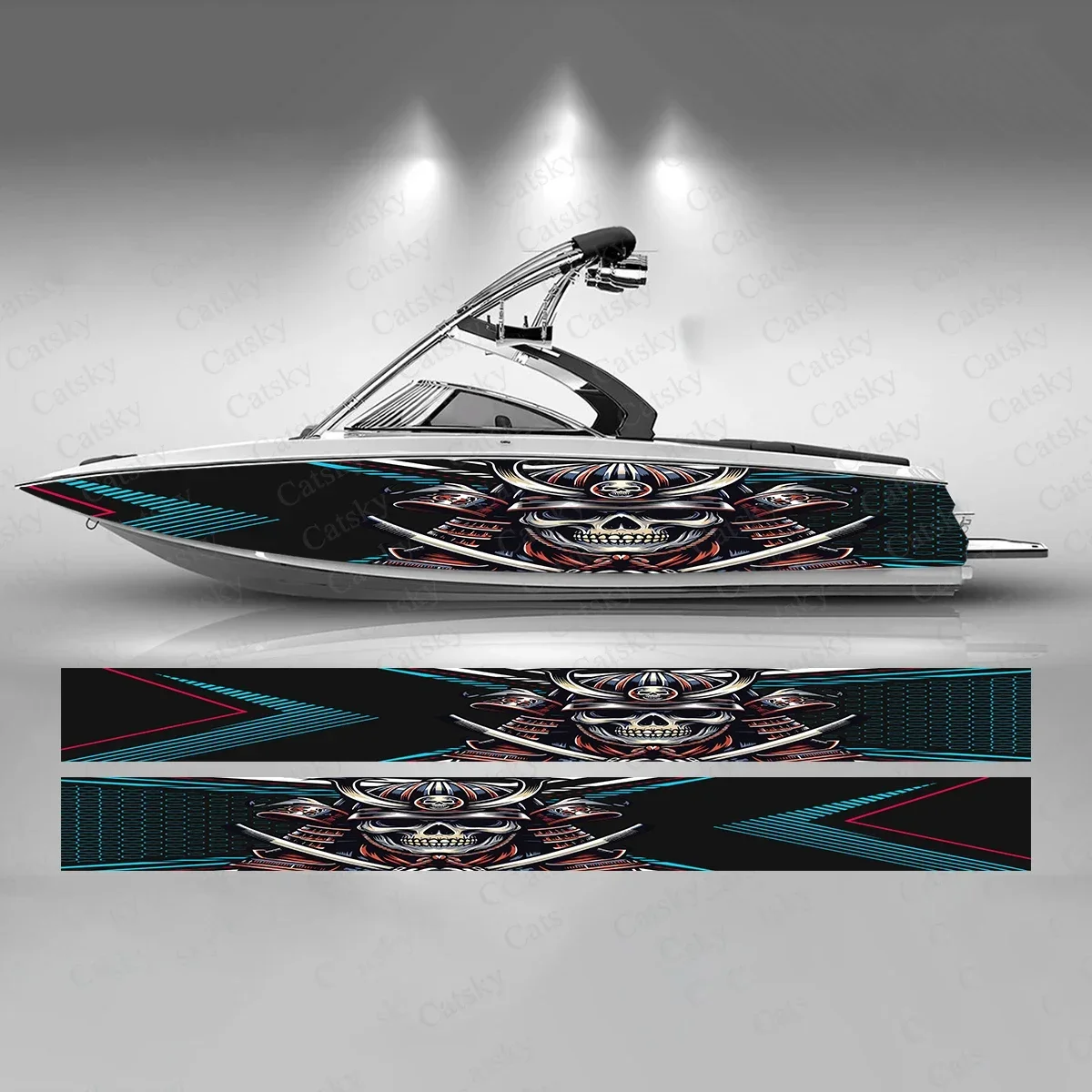 

Japanese Samurai Boat Sticker Fashion Custom Fish Boat-Sticker Vinyl Waterproof Boat Wrap Graphic Boat Wrap Decal