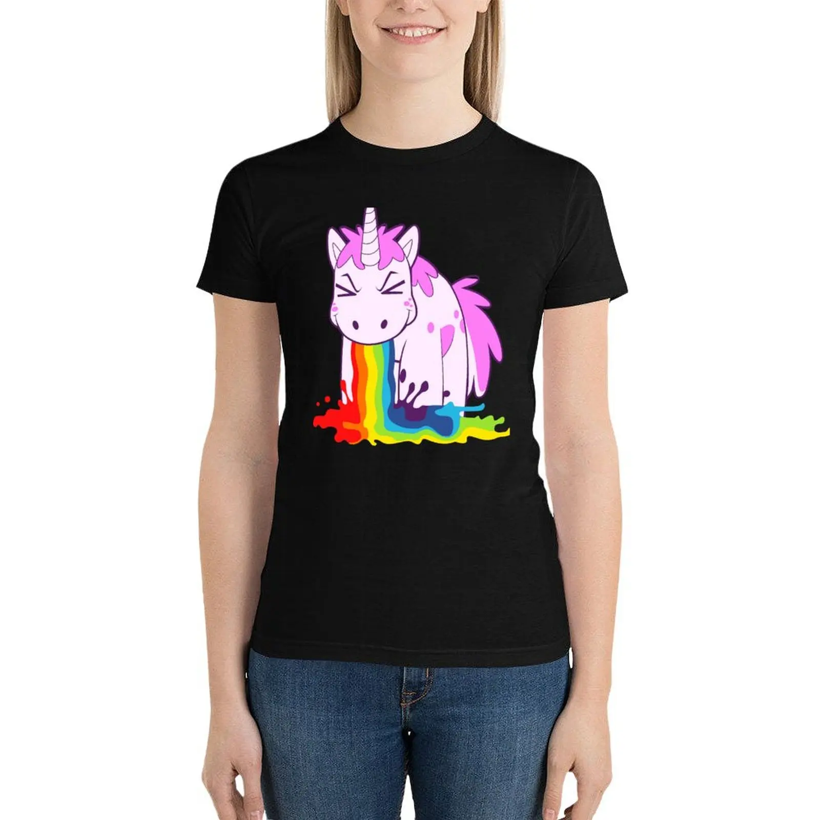 Unicorn 'I Puke Rainbows!' T-Shirt Aesthetic clothing funny T-shirts for Women