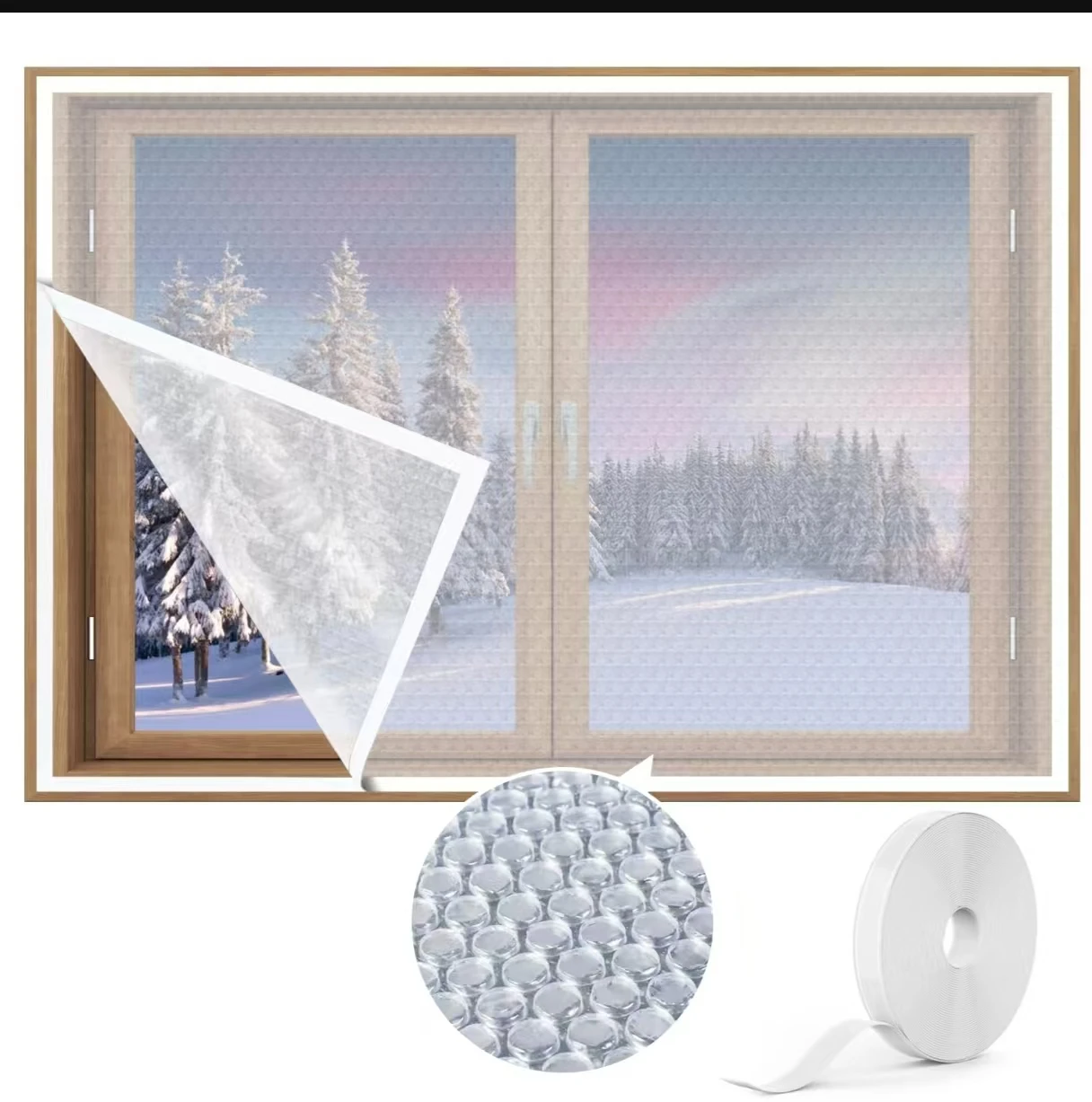 Thickened Sealed Thermal Film for Winter Windproof and Insulation, Door and Window Soundproof Curtains, Window Sealing Solution,