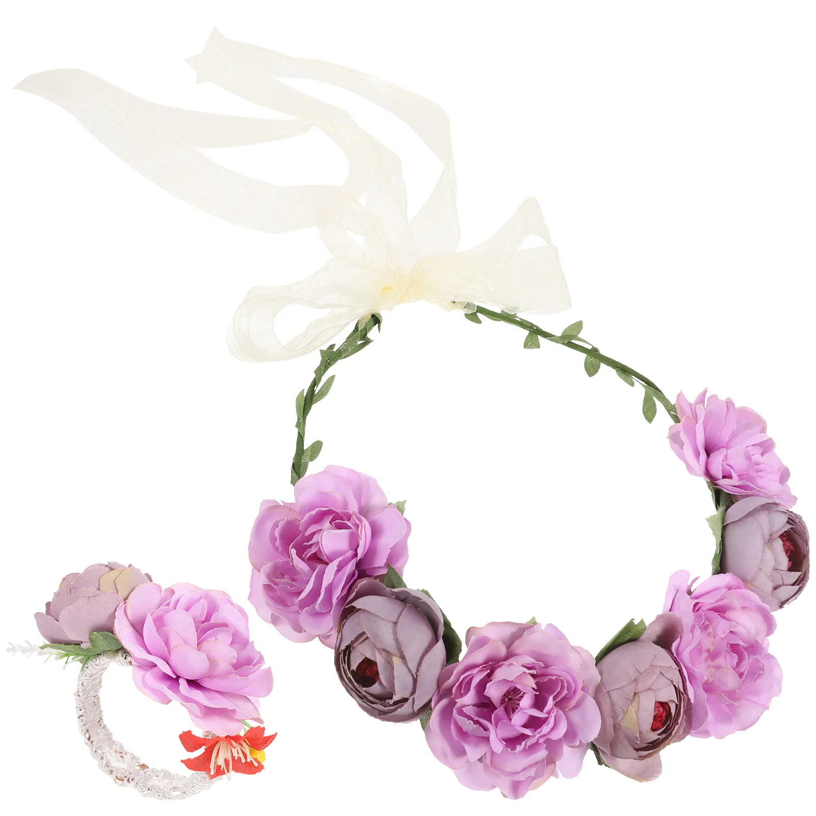 

1 set Crown for Flower Headbands Kit Flower Crown Bridal Bride Fairy Headpiece Floral Headband Accessories Hair Decor