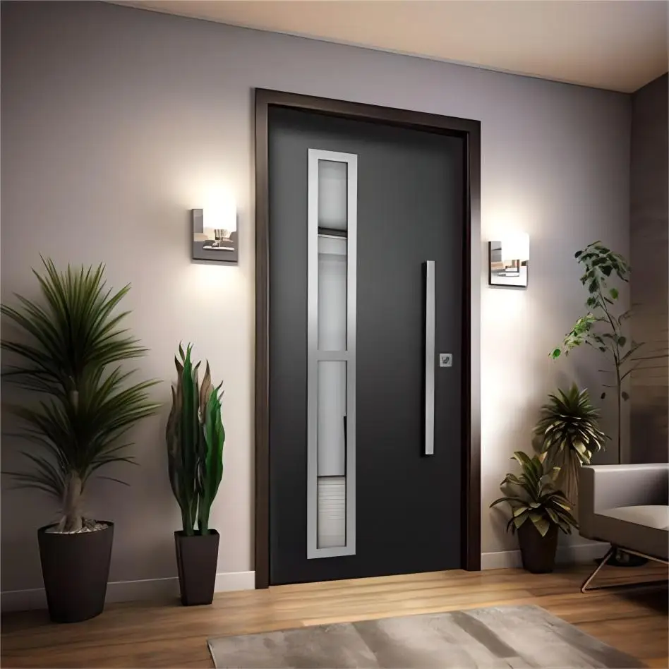 Thermal Break Aluminum Alloy Doors New Modern Design Exterior Door for House Courtyard Home Security Front Entry Door