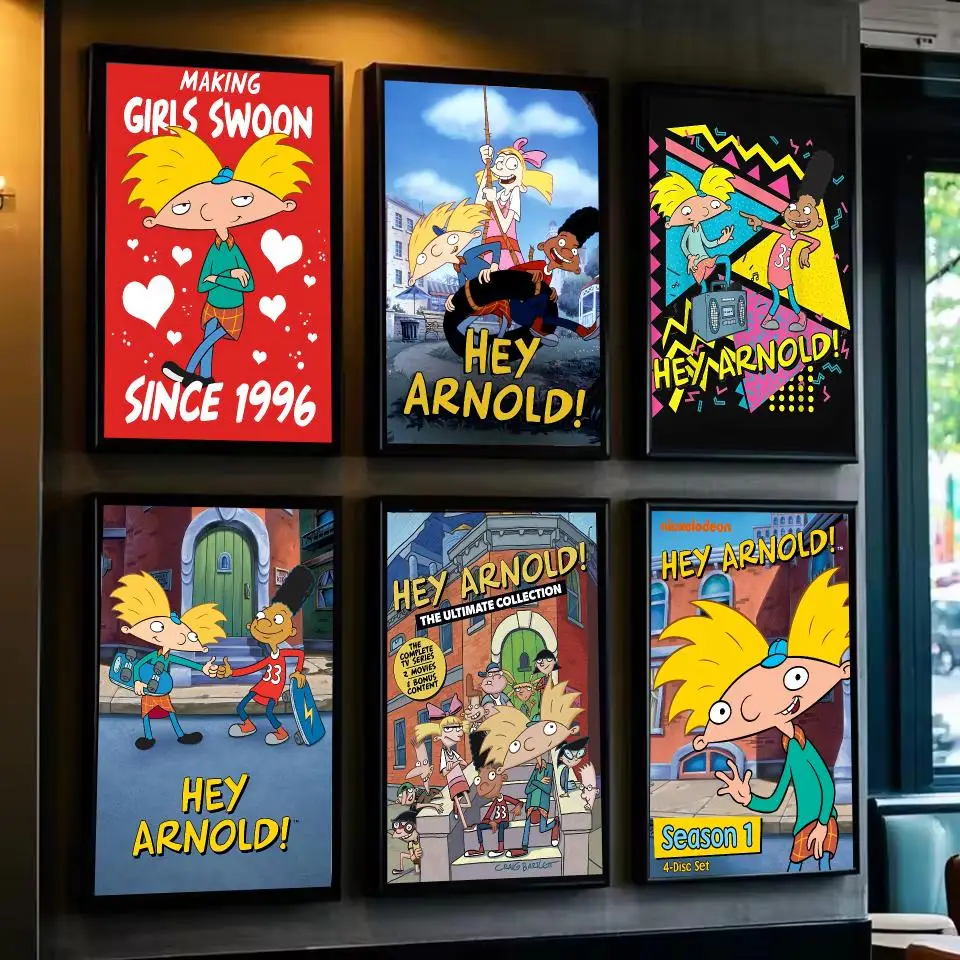 Cartoon H-Hey Arnold! Painting Calligraphy Cotton Canvas Wall Art Poster Quality Decor Painting for Living Room Home Decor