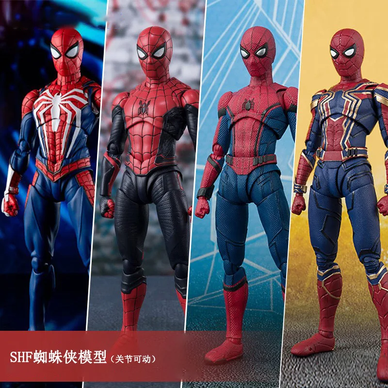 Fantoche móvel homem aranha estatueta modelo herói sem retorno expedição terno furtivo estátua ornamento brinquedo presente figuras de ação na moda