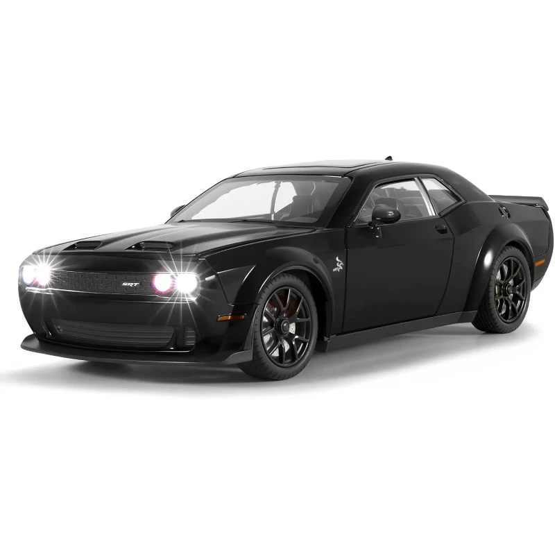 

Dodge Challenger Hellcat Toy Car for 1: 24 Scale Die Cast Metel Cars Toy Pull Back Hellcat Model Cars with Sound and Light Hellc