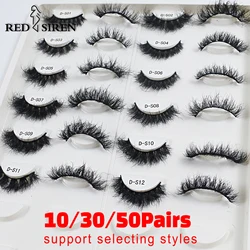 RED SIREN Wholesale Bulk Items Strip Lashes 5/10/50 Pairs Fluffy Natural Eyelashes Vendor Short Wispy Mink Eyelashes Makeup
