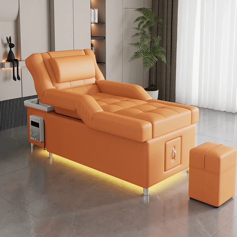 

Custom Luxury Modern Head Spa Foot Bath Back lift Electric Reclining Massage Shampoo Bed