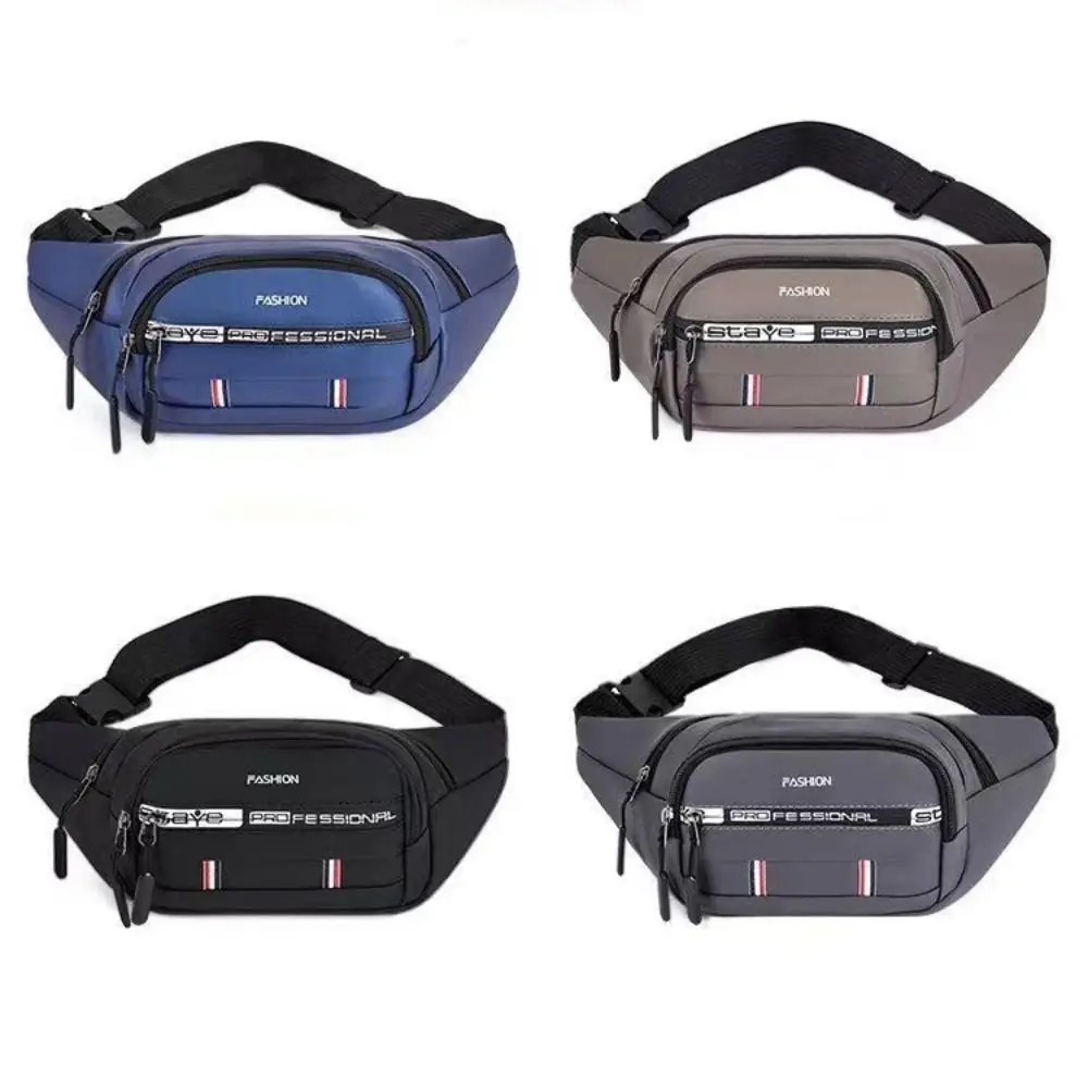 Black Grey Blue Green Men Chest Bag Fashion Large Capacity Oxford Cloth Waist Bag Multifunctional Crossbody Bag Unisex