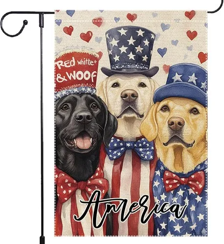 Patriotic 4th Of July Labrador Retriever Garden Flag American, 12x18 Inch XXQ