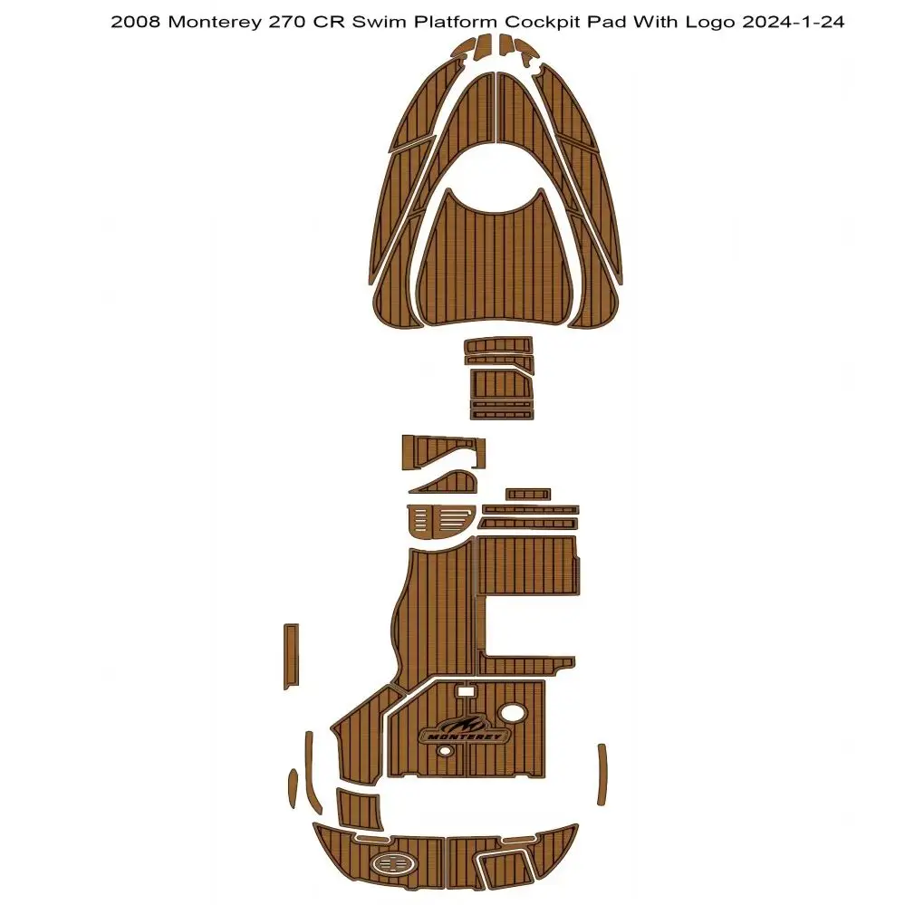

2008 Monterey 270 CR Swim Platform Cockpit Pad Boat EVA Foam Faux Teak Deck Floor Mat SeaDek Gatorstep Style Self Adhesive an68