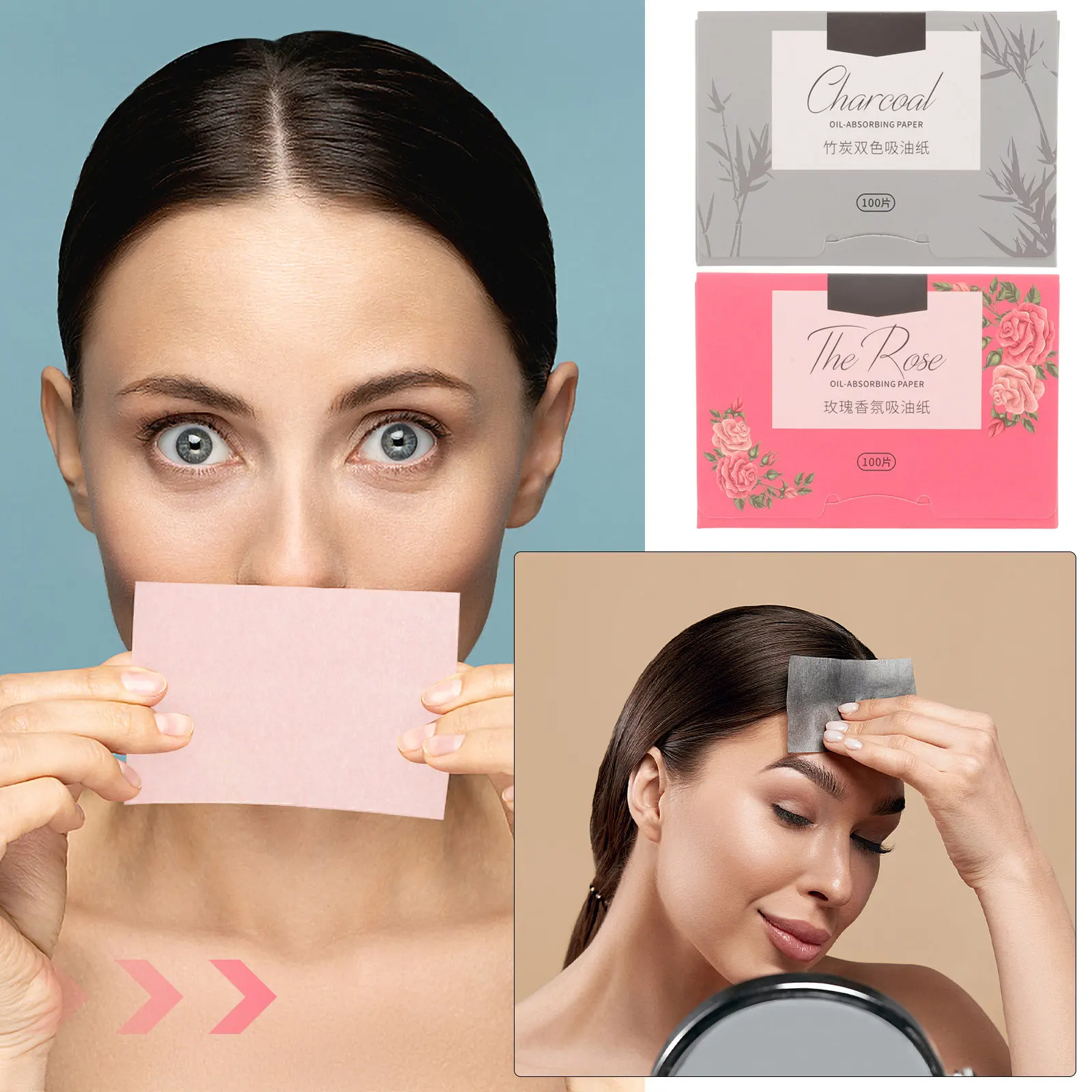 2Packs Facial Oil Absorbing Sheets Eco-Friendly Safe Skin Super Absorbent Thicker Blotting Papers for Oily Blackhead