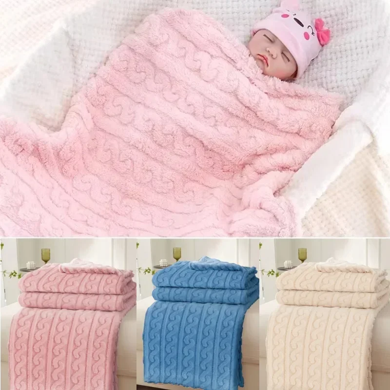 80*100cm Baby Blanket Super Soft Solid Color Taffeta Newborn Swaddle Blanket Warm Lightweight and Comfortable Children Blanket