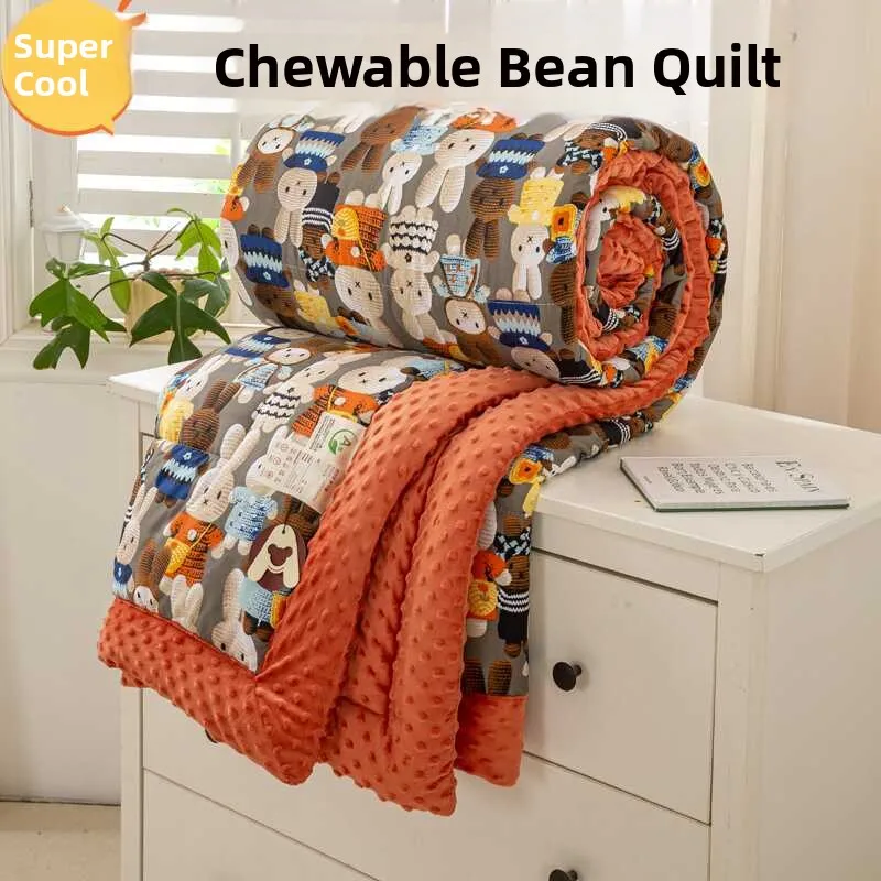 

Одеяло Thiened из чистого хлопка и фасоли hine Waable, всесезонное одеяло, прочное мягкое тканевое одноместное постельное белье двойного размера