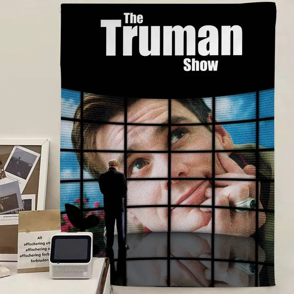 The T-Truman Show Anime Tapestry Hippie Flower Wall Carpets Dorm Decor Cheap Hippie Wall Hanging