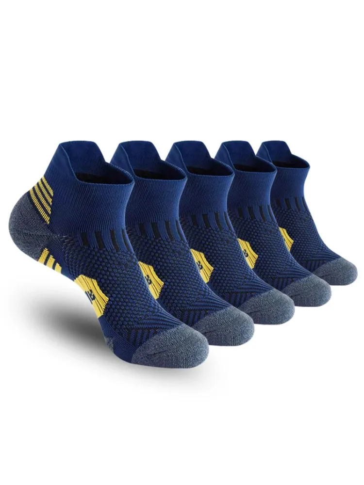 3 Paar professionelle Sportsocken für Herren, Marathon-Kompressionssocken, Laufsocken, dicke Frottee-Sohle, kurze Socken, Herrensocken, Geschenk