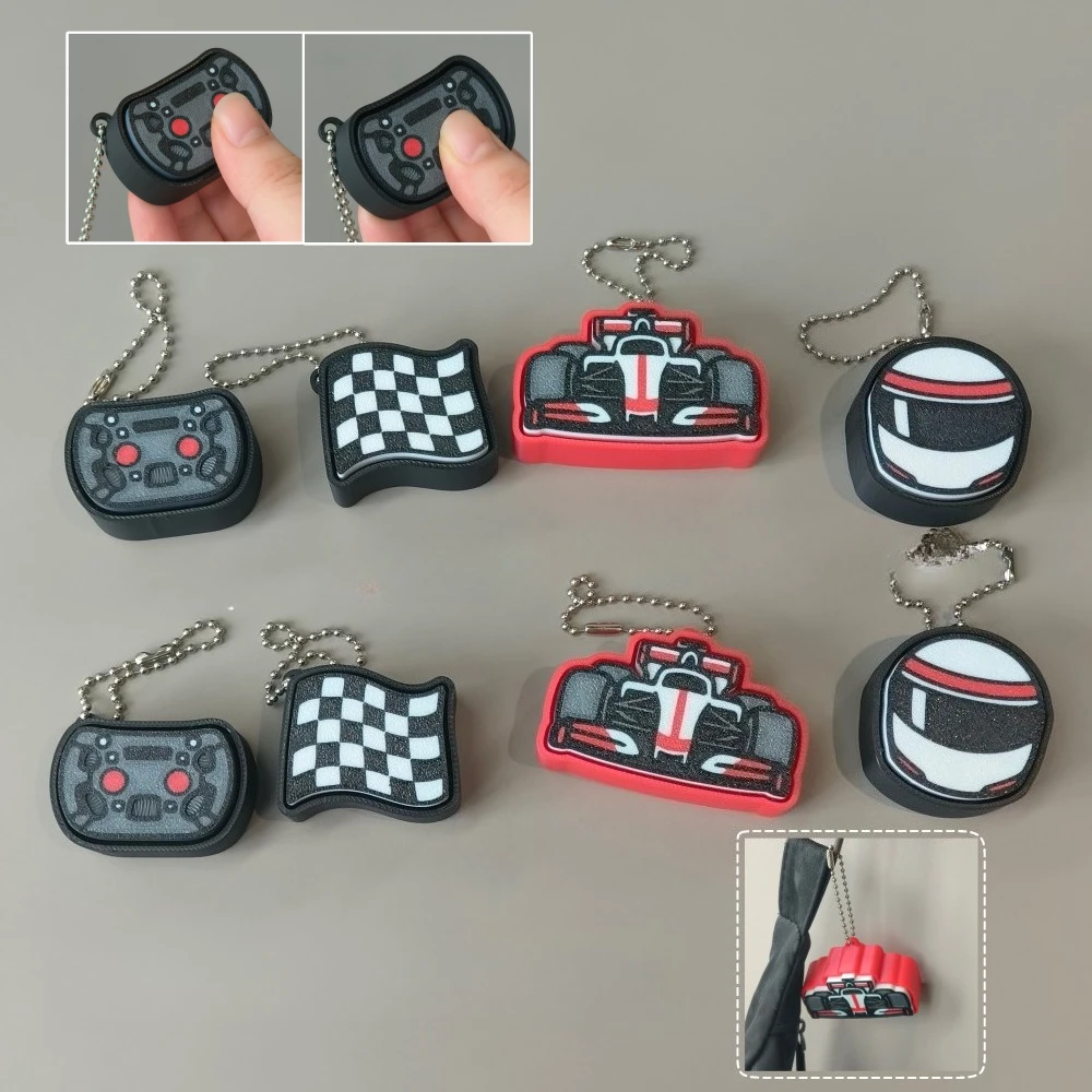 3D Printed Formula Racing Fidget Keychain Stress Relief Pendant Checkered Flag Controller Bag Charm Novelty Toy Creative Gift