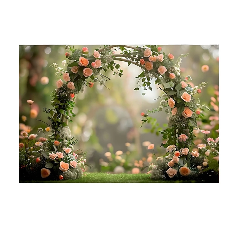 

AA50-210X150cm Photography Background Fabric Wreath Scenery Wedding 3D Party Holiday Portrait Photography Backdrops