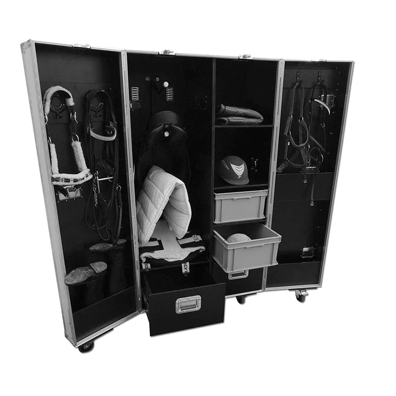 

Portable Mobile Aluminum Tack Trunk / Double Door Saddle Tack Locker Case