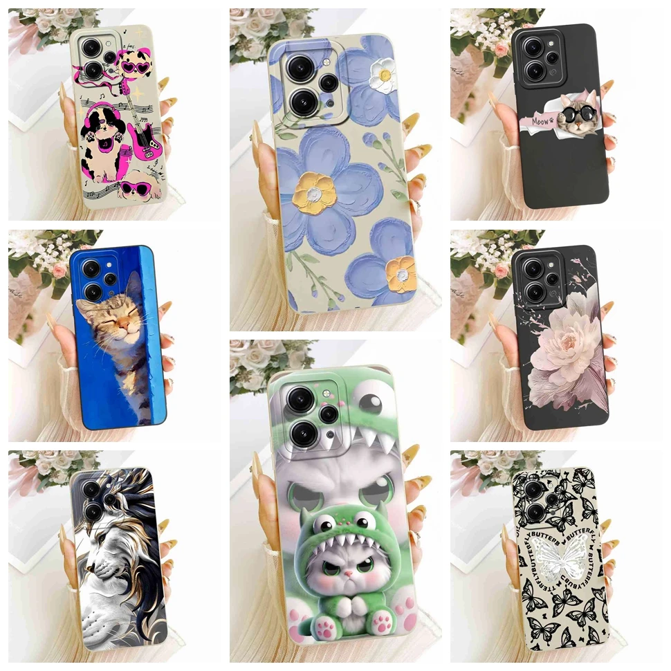 For Xiaomi Redmi 12 4G 6.79" Case Latest Design Style Flowers Soft Silicon Cover For Redmi 12 4G 23053RN02A Phone Cases Fundas
