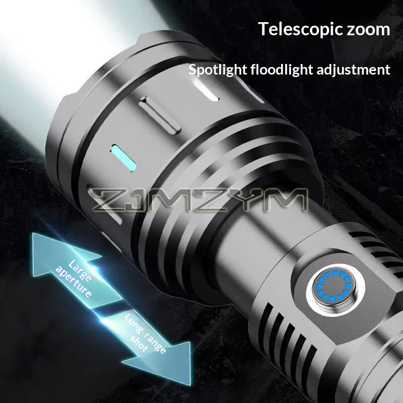 Bright LED Flashlight Rechargeable Zoomable Powerful Torch Emergency Camping Outdoor Handheld Spotlight