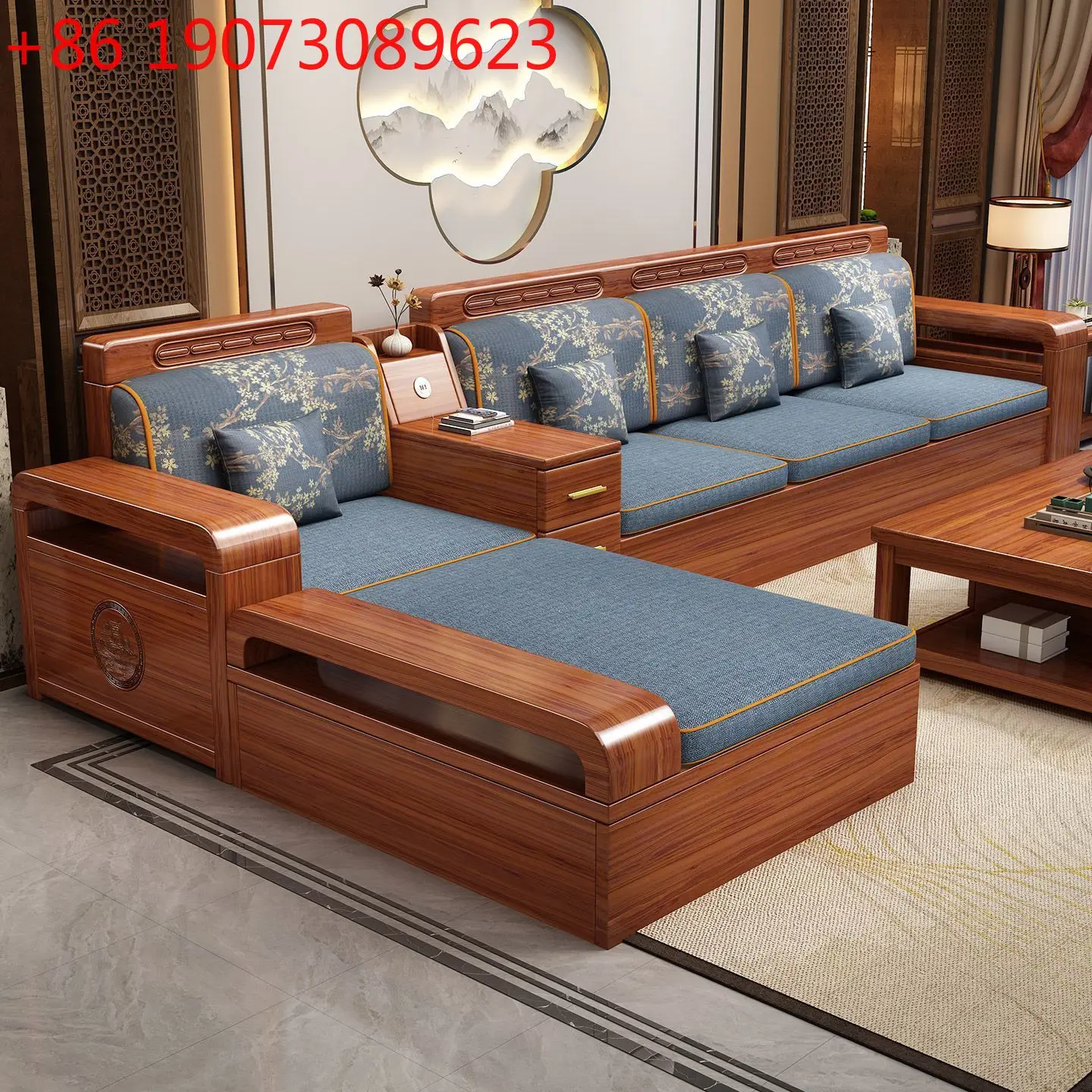 

Новый китайский комплект мебели из массива дерева Golden Silk Walnut для гостиной, полный набор для небольшой квартиры, подходит для зимы и лета.