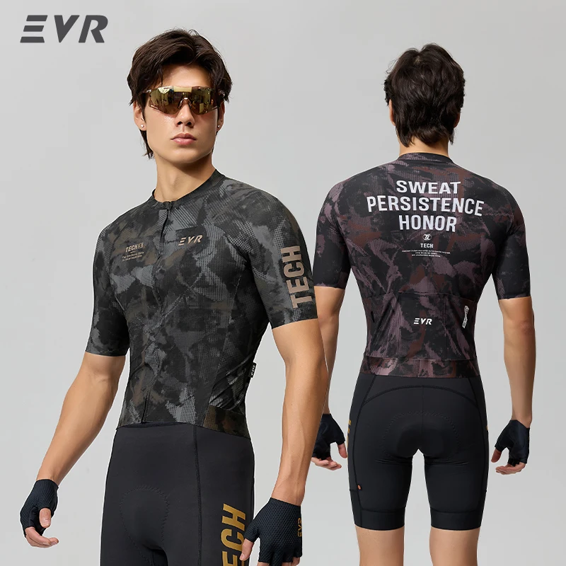 EVR Pro Summer Men's Cycling Jersey Short Sleeve Quick-Drying Breathable Road Cycling Top 3D Cutting Outdoor MTB Cycling Jersey