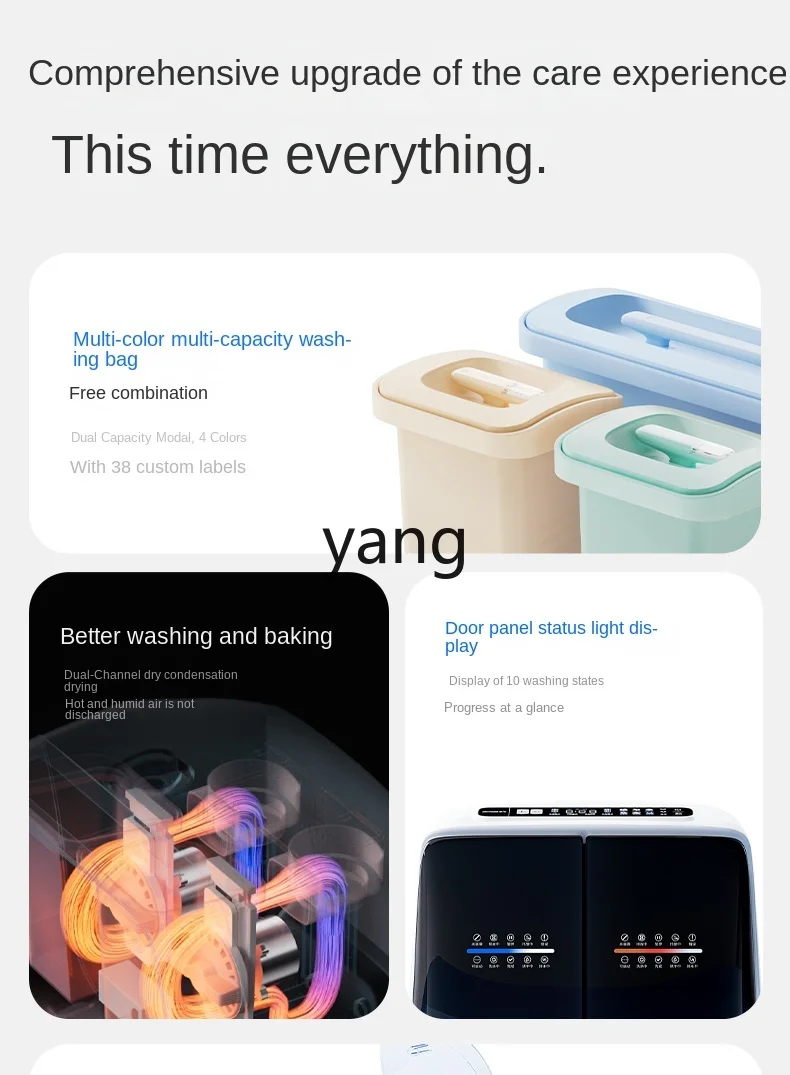 Máquina de Lavar Roupa Íntima LMM Mini, Pequena, com Dois Cestos, Lavagem e Secagem Integradas