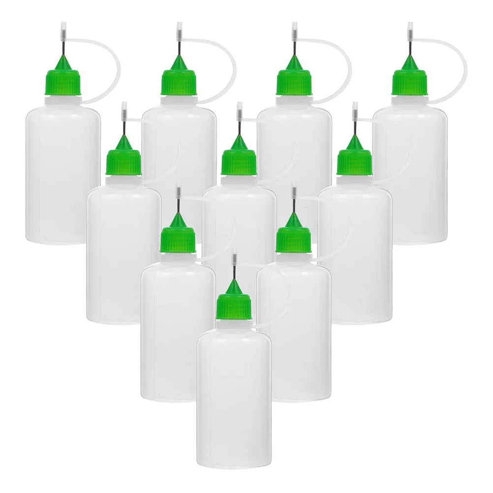 

12pcs 50Ml Glue Bottles Fine Tip Squeeze Bottle For Diy Studio Liquid Transfer Needle Oil Applicator Lab Storage Container