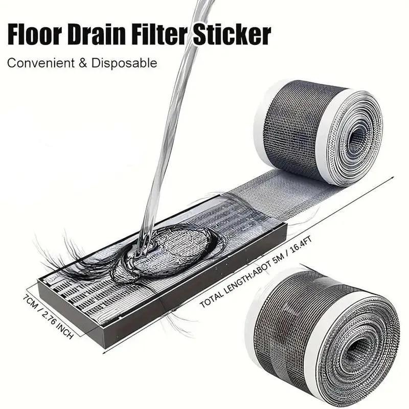 Cutable Duschablauf Haarfänger Selbstklebende Bodenablaufaufkleber Einweg Mesh Waschbecken Sieb Filter für Badezimmer – Detail 6
