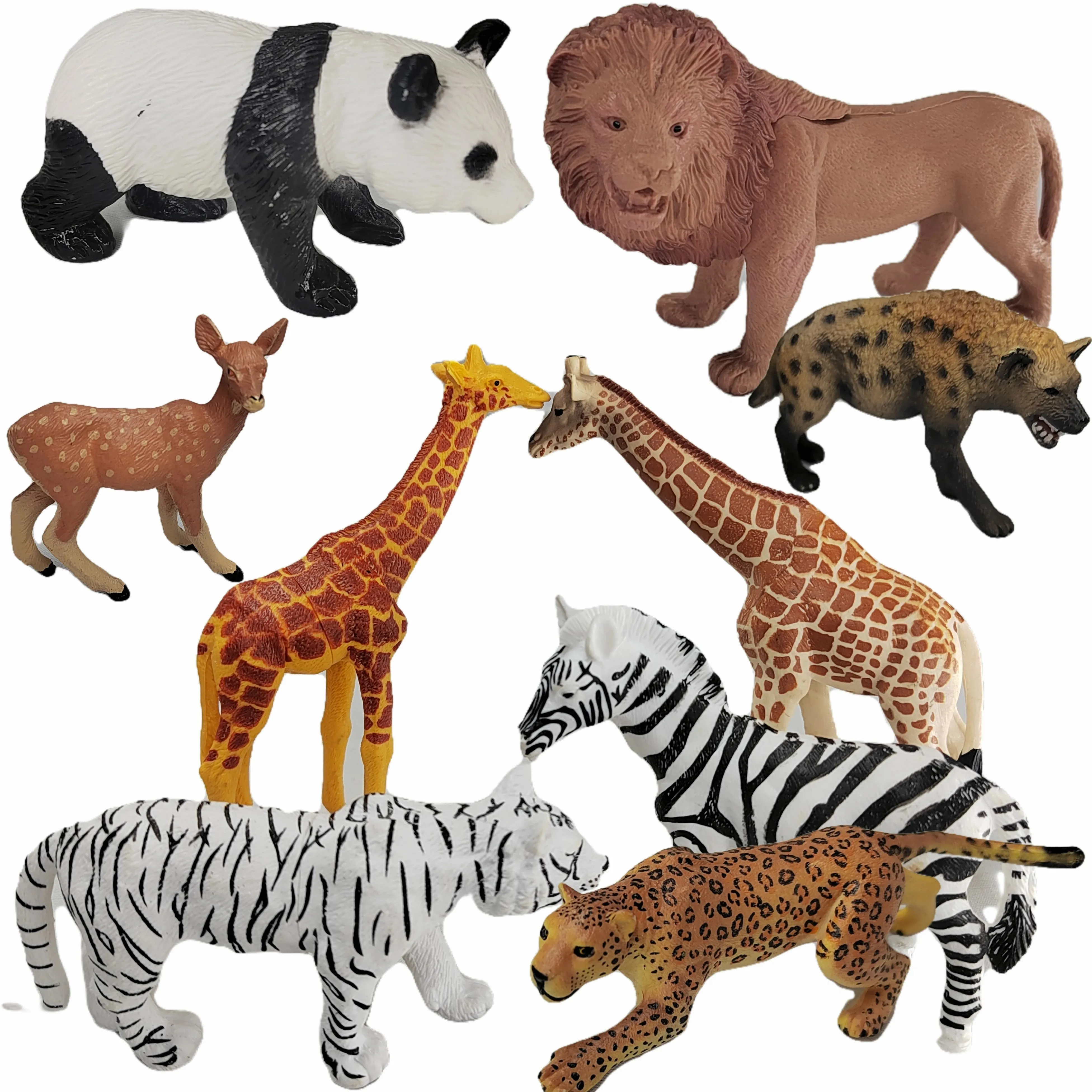 Simulation Wild Zoo Animal Chimpanzees Lion Tiger Horse Model Action Figures Bear Hippo Ostrich Rhino Figurines Toy for Children