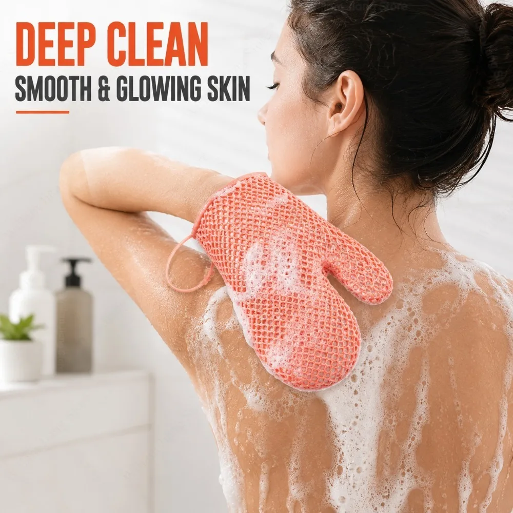 Body Exfoliating TPU Bath Gloves Quick Dry Honeycomb Texture Scrub Brush Shower Tool For Face Body Exfoliation Bathroom Sponge