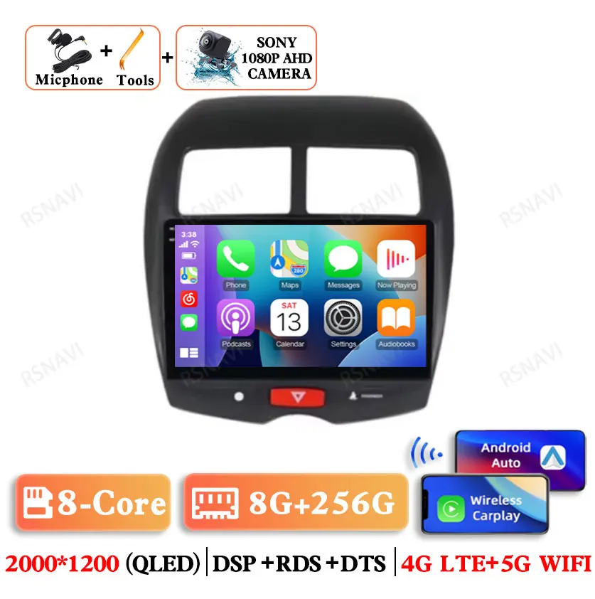 Android 15 Voor Mitsubishi ASX 1 2010 2011 2012-2016 Navigatie Autoradio BT DSP Viedo Speler 5G WIFI Head Unit Stereo Multimedia