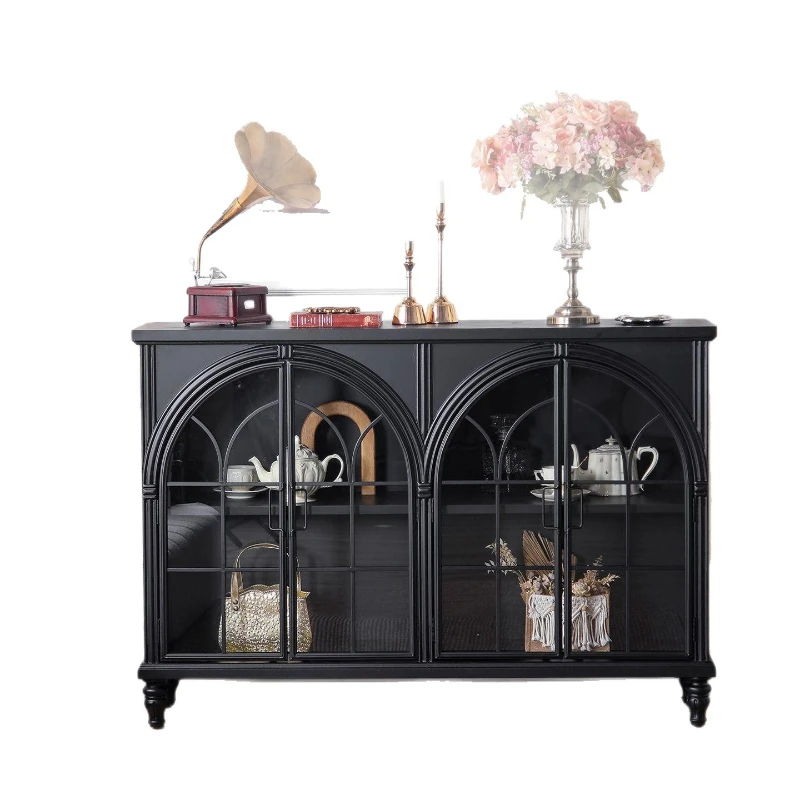 Arch glass display cabinet, sofa side cabinet, entrance decorative locker