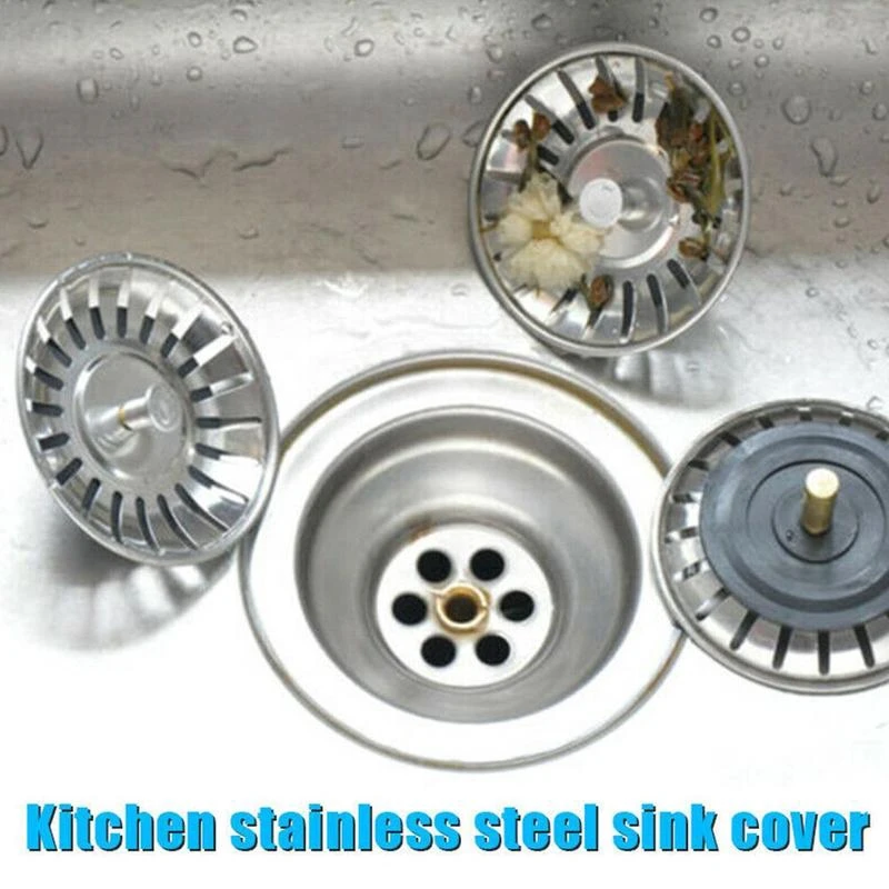 

2PCS Stainless Steel Pool Bathtub Hair Catcher Stopper Bathroom Sink Strainer Waste Sink Filter Plug Kitchen Sink Accessories