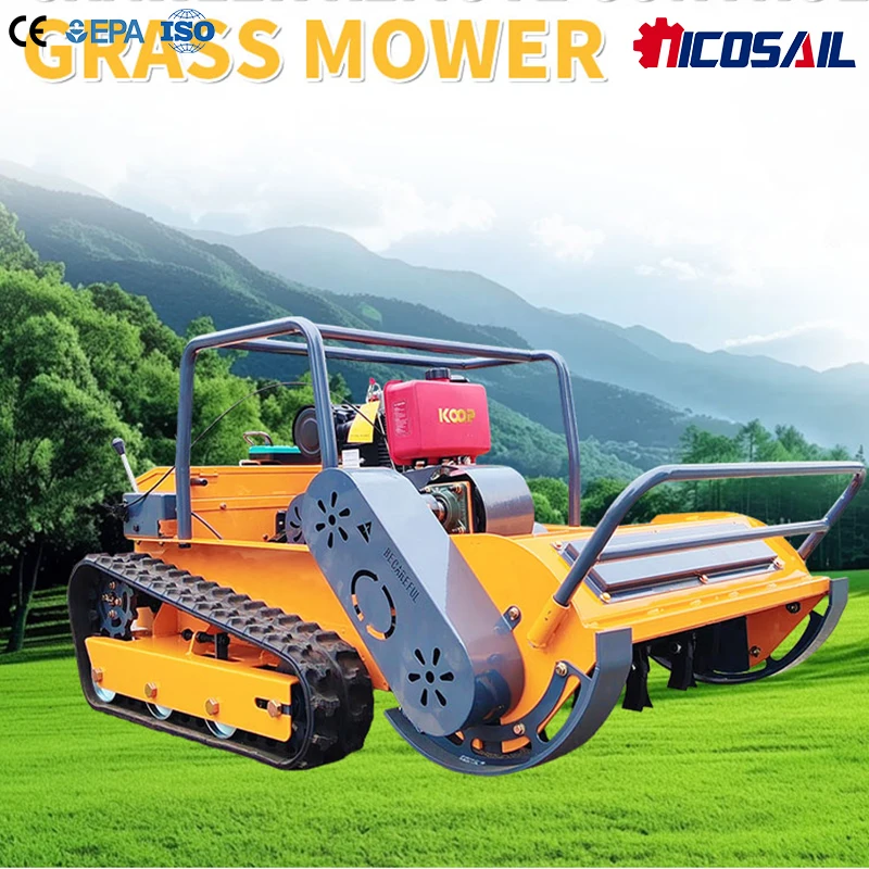 800mm Cutting Width Remote Control Crawler Lawn Mower High Efficiency Weed Cutter for Agriculture Landscaping Projects
