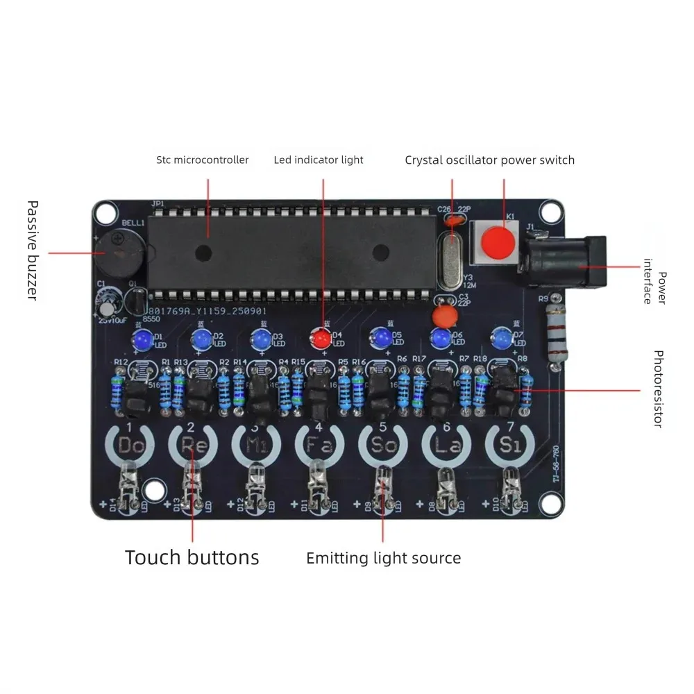 Picture 7: DIY Stringless Laser Electronic Keyboard Kit Microcontroller Soldering Practice Component DC5V with Power Cord