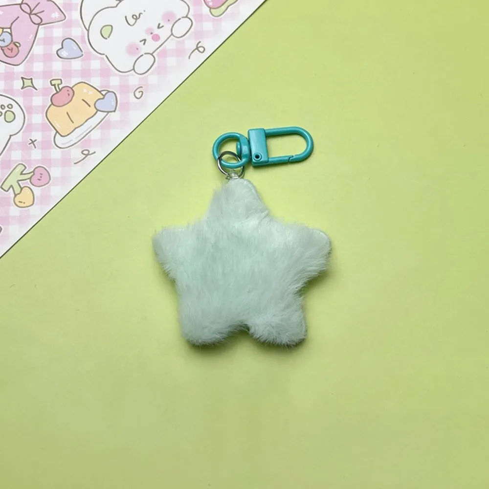 Fluffy Fur Multicolour Star Key Ring Pentagram Plush Doll Stars Plush Keyring Fluffy Pom Pom Starfish Stars Backpack Pendant