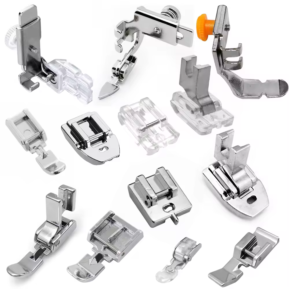 רגלי רוכסן צרות Snap-On רגלי רוכסן בלתי נראות למכונת תפירה ביתית של Singer Brother עם זרוע נמוכה אביזרים