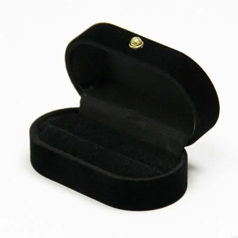 مقترح نطاقات المشاركة الحامل المحمول مزدوج حلقة مربع الخاتم الخاتم تخزين لحالة المخمل مجوهرات حلقة مربع #3