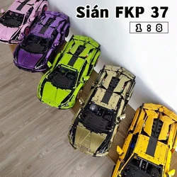 Bloques de construcción de electroplaca Lamborghini Sian FKP 37, juguetes de alta tecnología, supercoche deportivo, MOC, 1:8, 42115