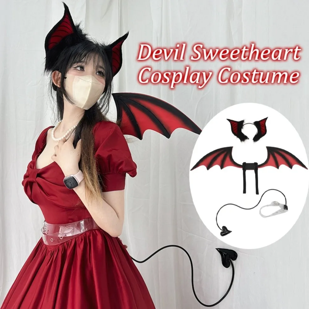 

Fashion Bentable Halloween Costume Cosplay Props Furry 3D Bat Wings Transparent Belt DIY Bat-like Ears Performance Property