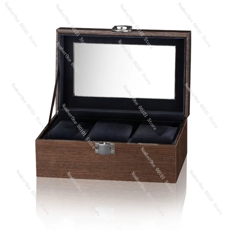 Walnut Wood Grain Watch Box Series, Multiple Watch Positions, Jewelry Storage Box, Watch, Eyeglass Sunglasses Storage Solution
