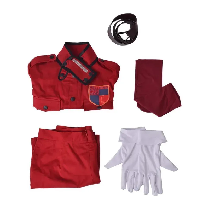 

2025 22 Anime Hellsing Herushingu Seras Victoria Cosplay Costume Vampire Red Police Uniform Skirt Woman Men Sexy Carnival Suit