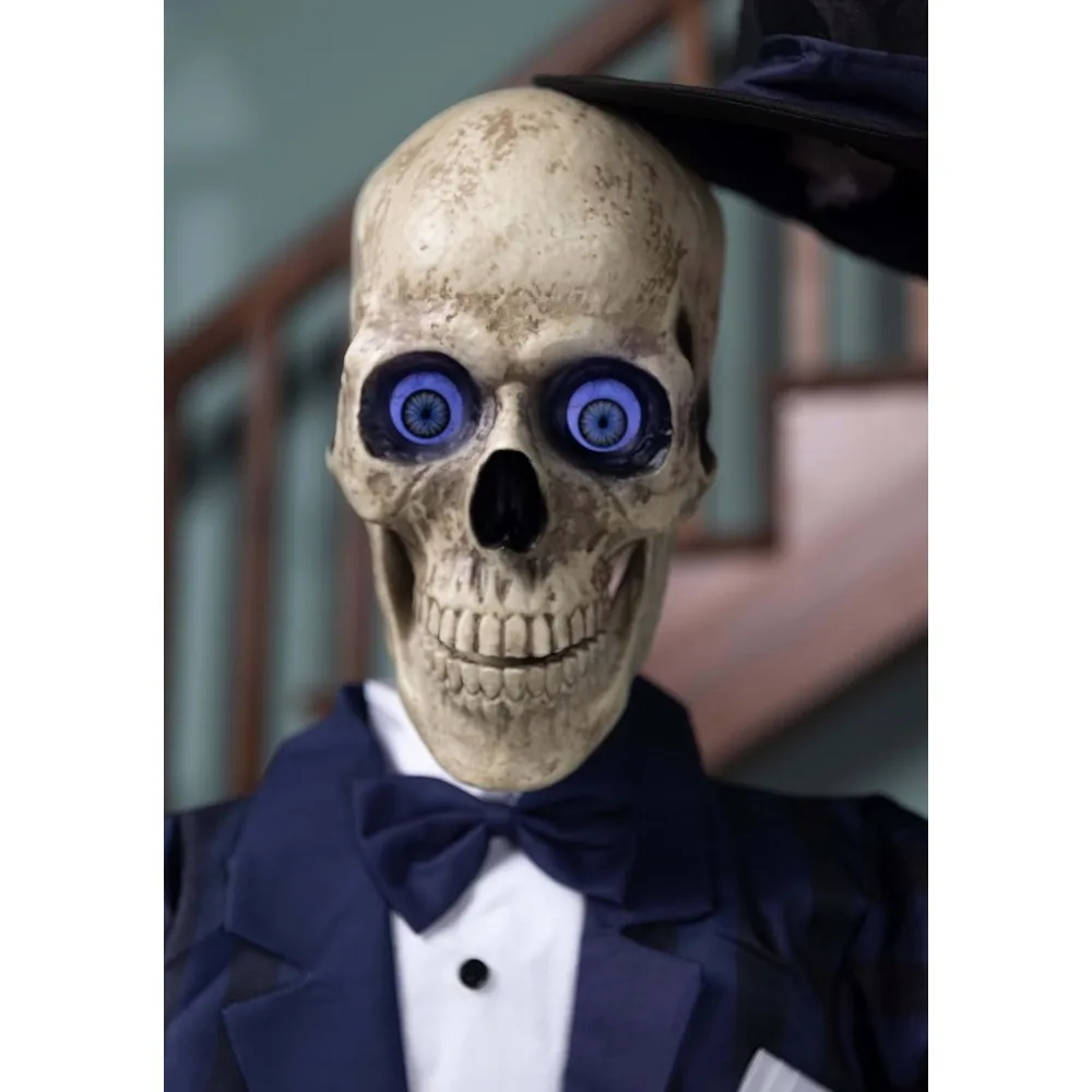 Halloween Decoration Gentleman Skeleton LED lights will illuminate the eyes Suitable for scary courtyard haunted houses Prop