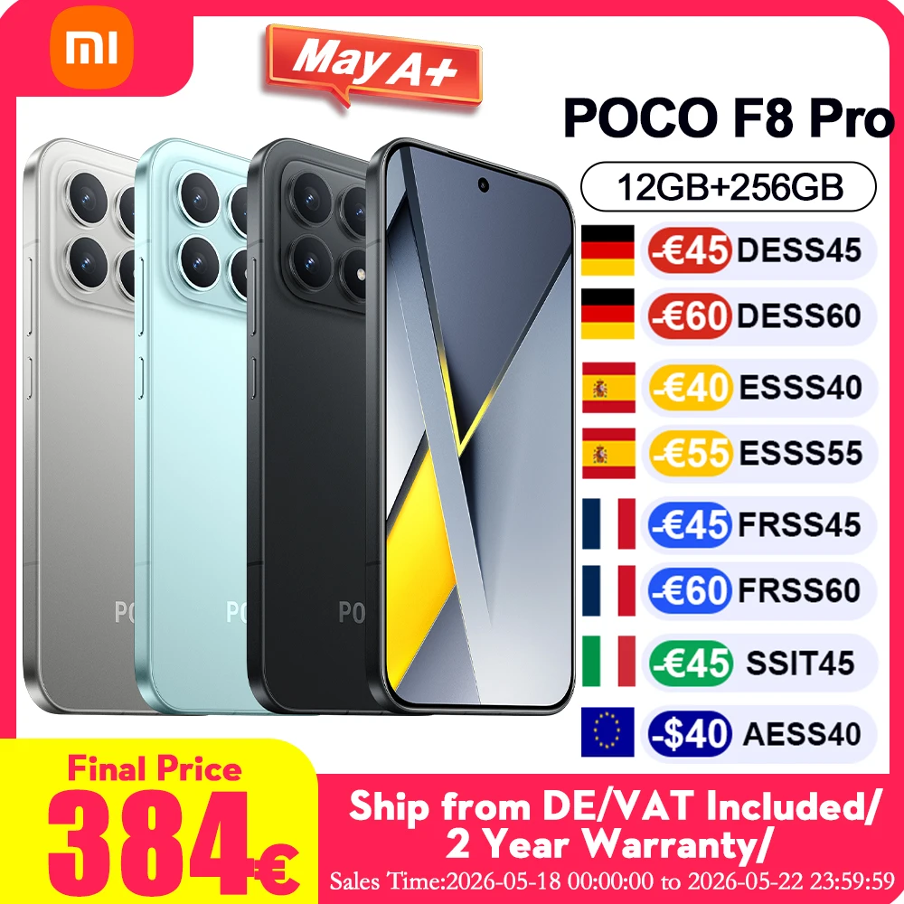 Versión Global POCO F8 Pro, Batería Masiva de 6,210 mAh (típica), Pantalla AMOL…