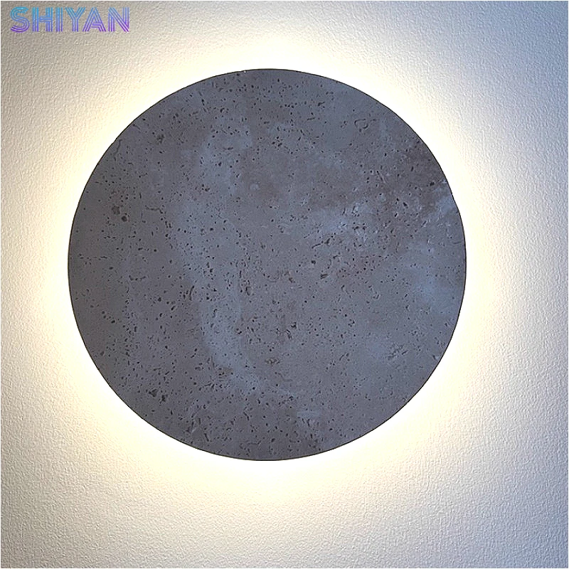 

Nordic Wabi Sabi Yellow Limestone Wall Lamp Minimalist LED Sconce for Corridor Entrance Passageway Living Room Home Decor