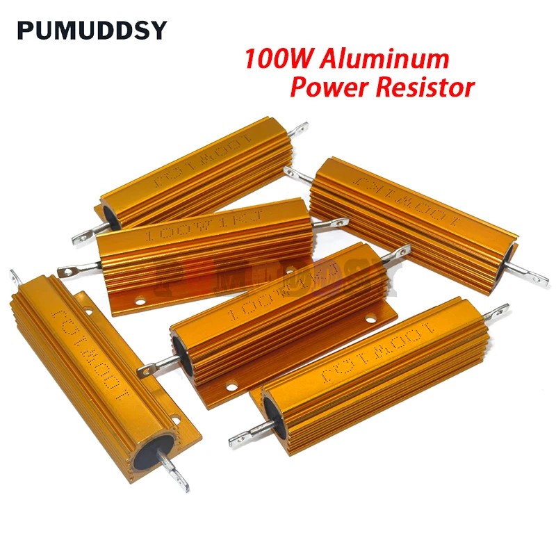 RX24 100W Aluminum Power Metal  Case Wirewound Resistor 0.01 ~ 100K 0.1 0.5 1 1.5 2 6 8 10 20 100 150 200 300 1K 10K Ohm