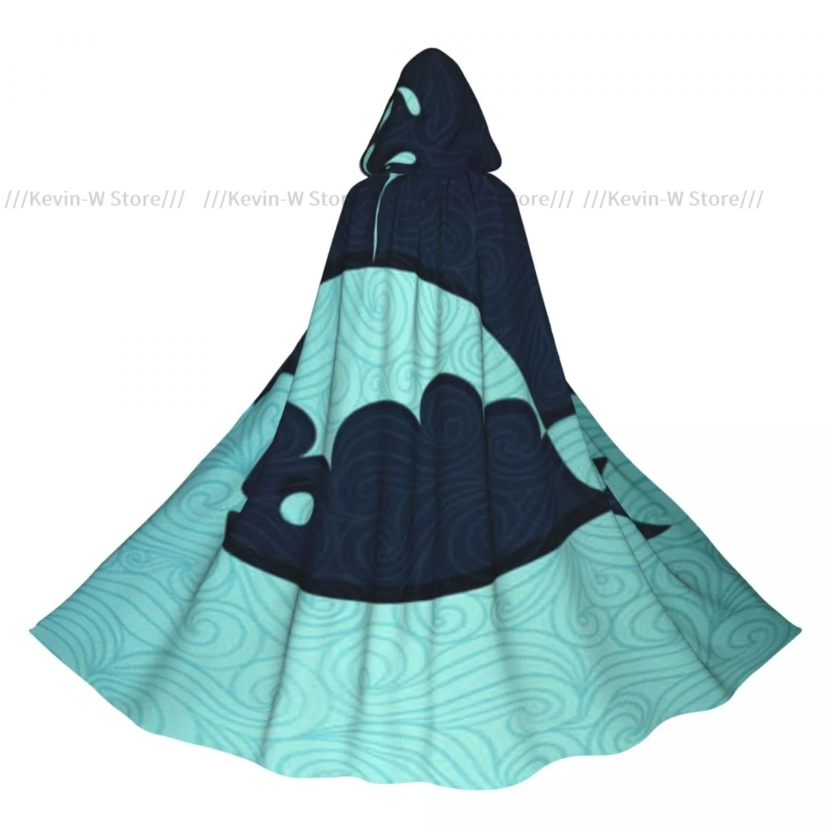 

Плащ с капюшоном и принтом китовой волны, полиэстер, унисекс, накидка ведьмы, аксессуар для костюма