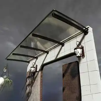 戶外涼亭仿玻璃棚門遮陽窗耐用板靜音別墅透明遮陽篷防曬涼棚帳篷 8 最佳銷售 戶外遮陽篷 - №7