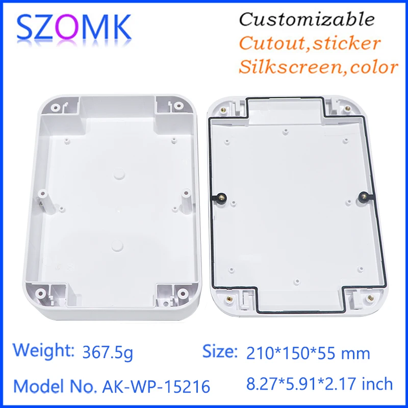 SZOMK Waterproof Enclosure Junction Box Outdoor Pole Mount Plastic Instument Housing IOT Gateway IP65 Weatherproof Plastic Case