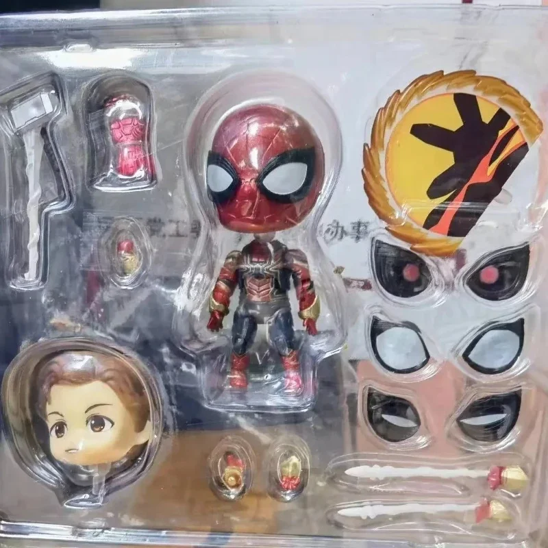 

Anime Avengers Q Version Iron Spider Man Action Figure Replaceable Accessories PVC Desktop Model Ornaments Gift